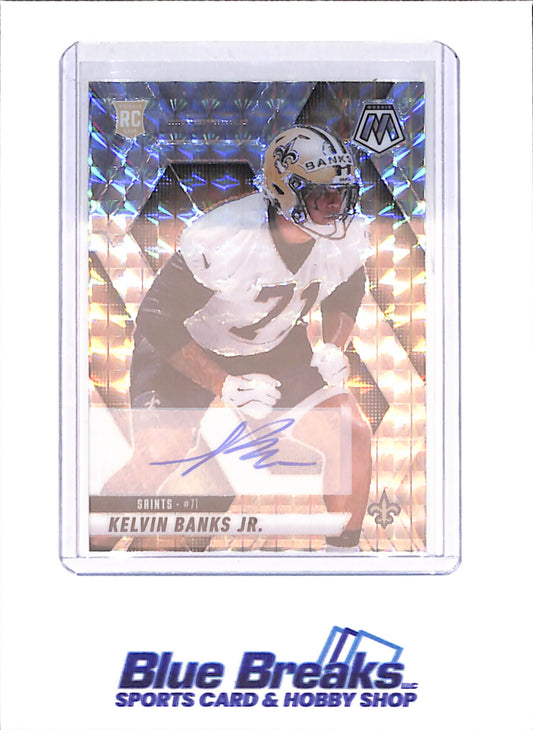 2025 Panini Mosaic - Kelvin Banks Jr - Autograph - RC - New Orleans Saints - Football - #338