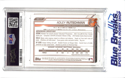 2021 Bowman Chrome  Draft - Adley Rutschman - Gold Refractor - 48/50 - PSA 10 - Baltimore Orioles - Baseball - #BDC31