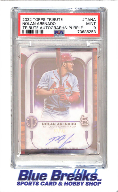 2022 Topps Tribute - Nolan Arenado - Tribute Autographs - Purple - 47/50 - PSA 9 - St Louis Cardinals - Baseball #TA-NA