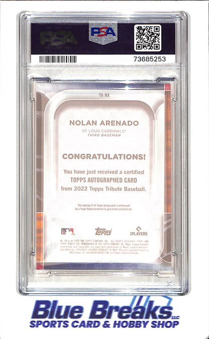 2022 Topps Tribute - Nolan Arenado - Tribute Autographs - Purple - 47/50 - PSA 9 - St Louis Cardinals - Baseball #TA-NA