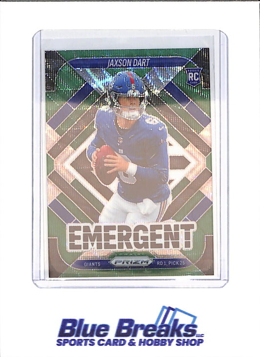 2025 Panini Prizm - Jaxson Dart - RC - Emergent - Green Wave - New York Giants - Football - #6