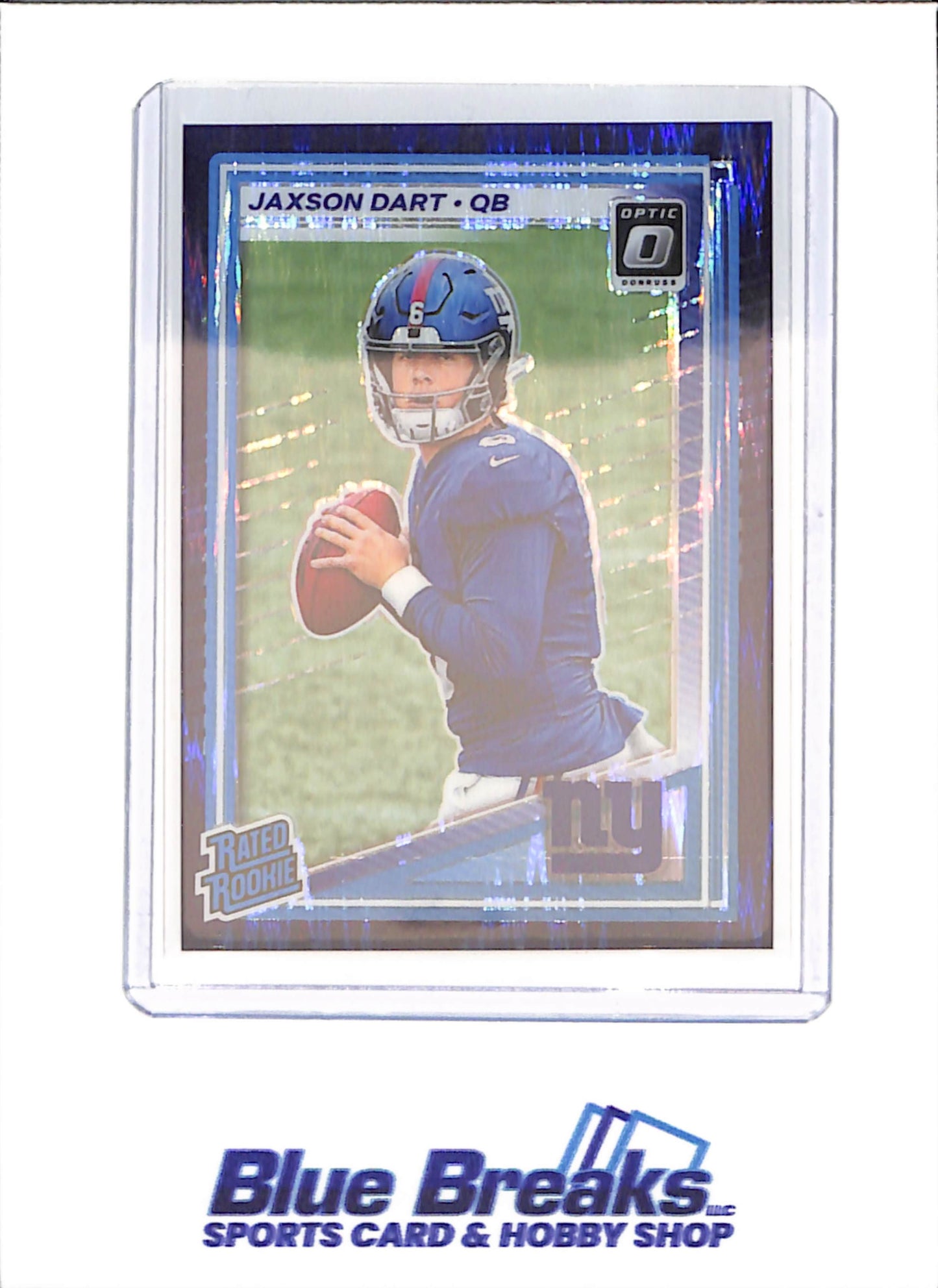 2025 Panini Donruss Optic - Jaxson Dart - Purple Shock - Rated Rookie - New York Giants - Football - #273