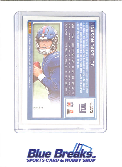 2025 Panini Donruss Optic - Jaxson Dart - Purple Shock - Rated Rookie - New York Giants - Football - #273