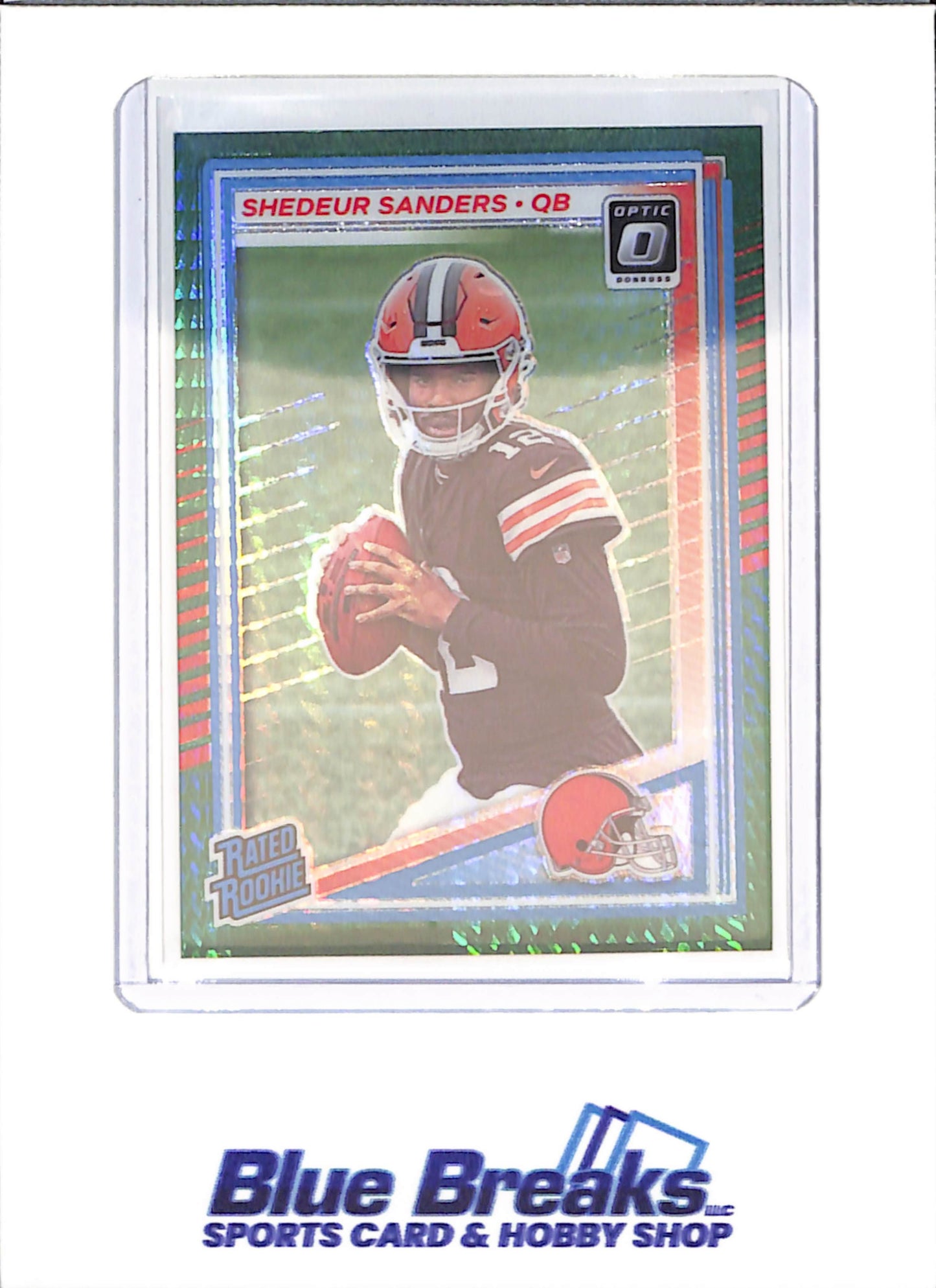 2025 Panini Donruss Optic - Shedeur Sanders - Green Hyper - Rated Rookie - Cleveland Browns - Football - #203