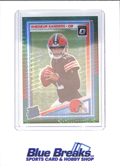 2025 Panini Donruss Optic - Shedeur Sanders - Green Hyper - Rated Rookie - Cleveland Browns - Football - #203