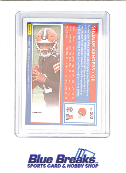 2025 Panini Donruss Optic - Shedeur Sanders - Green Hyper - Rated Rookie - Cleveland Browns - Football - #203