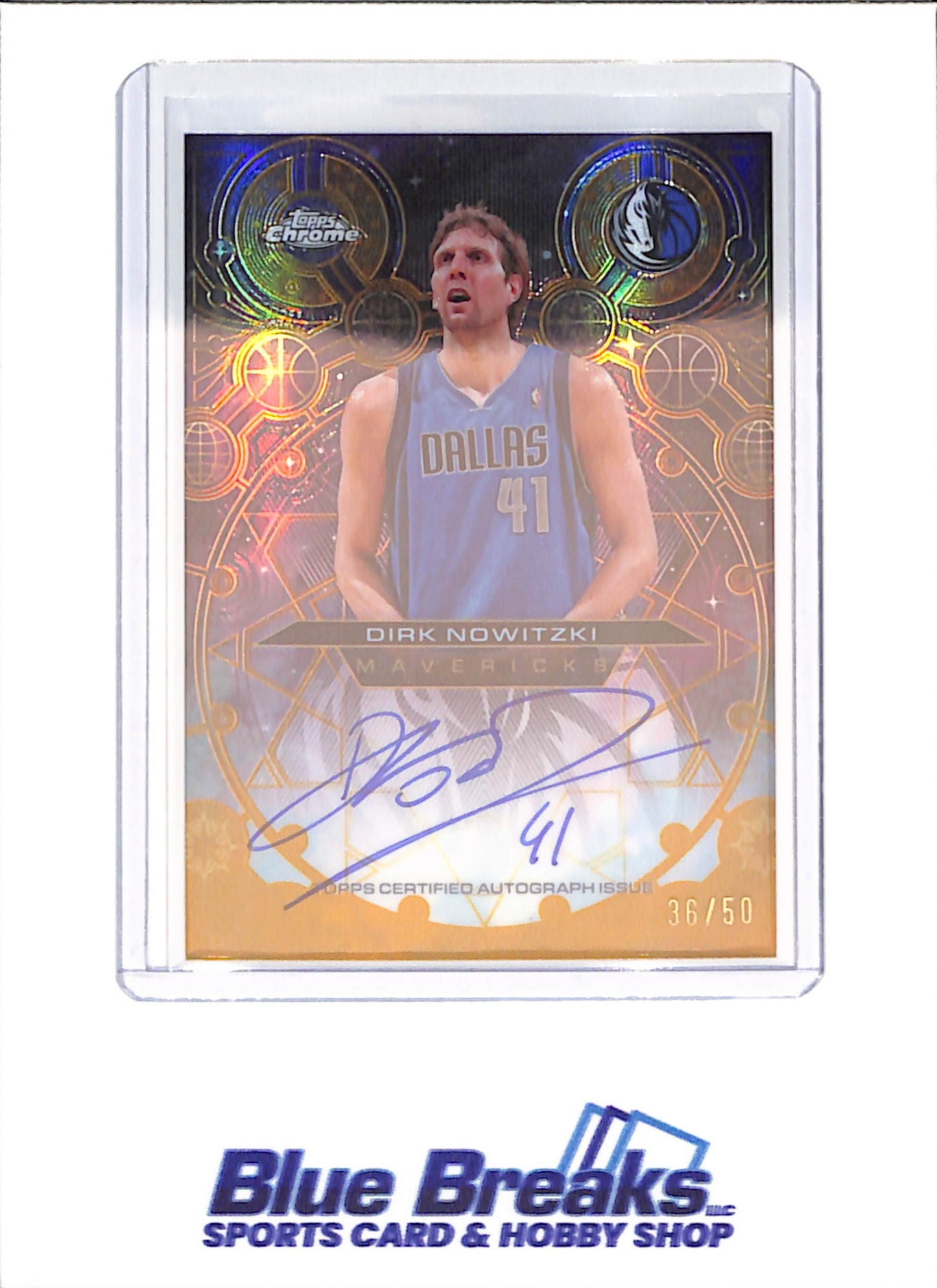 2025 Topps Chrome - Dirk Nowitzki - Chromographs - Autograph - 36/50 - Dallas Mavericks - Basketball - #CH-DN
