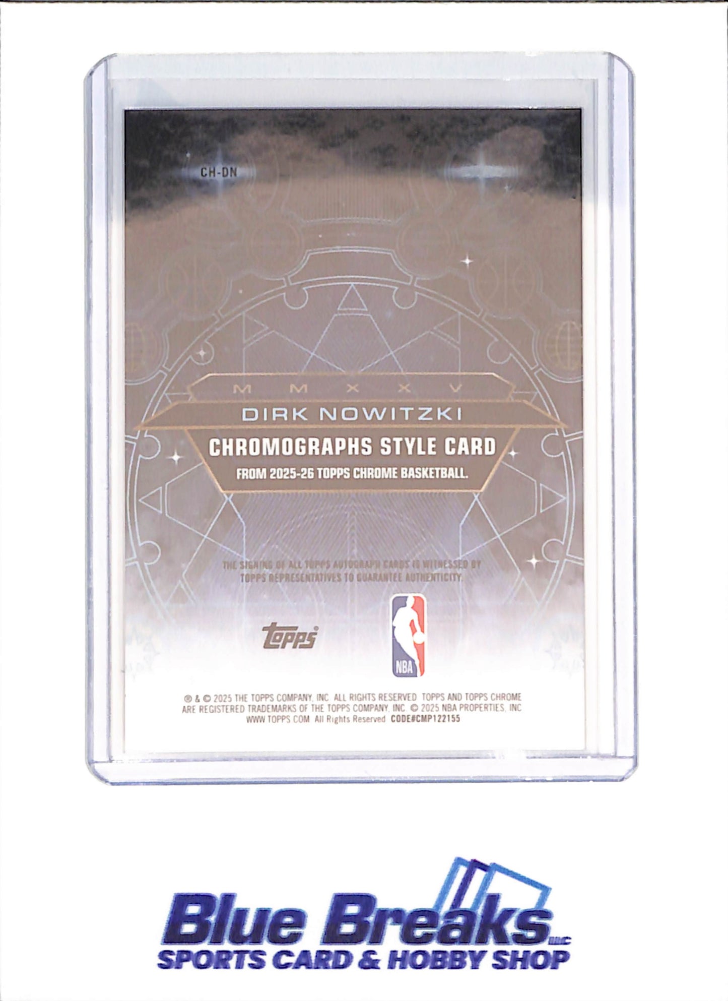 2025 Topps Chrome - Dirk Nowitzki - Chromographs - Autograph - 36/50 - Dallas Mavericks - Basketball - #CH-DN