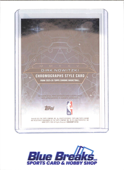 2025 Topps Chrome - Dirk Nowitzki - Chromographs - Autograph - 36/50 - Dallas Mavericks - Basketball - #CH-DN
