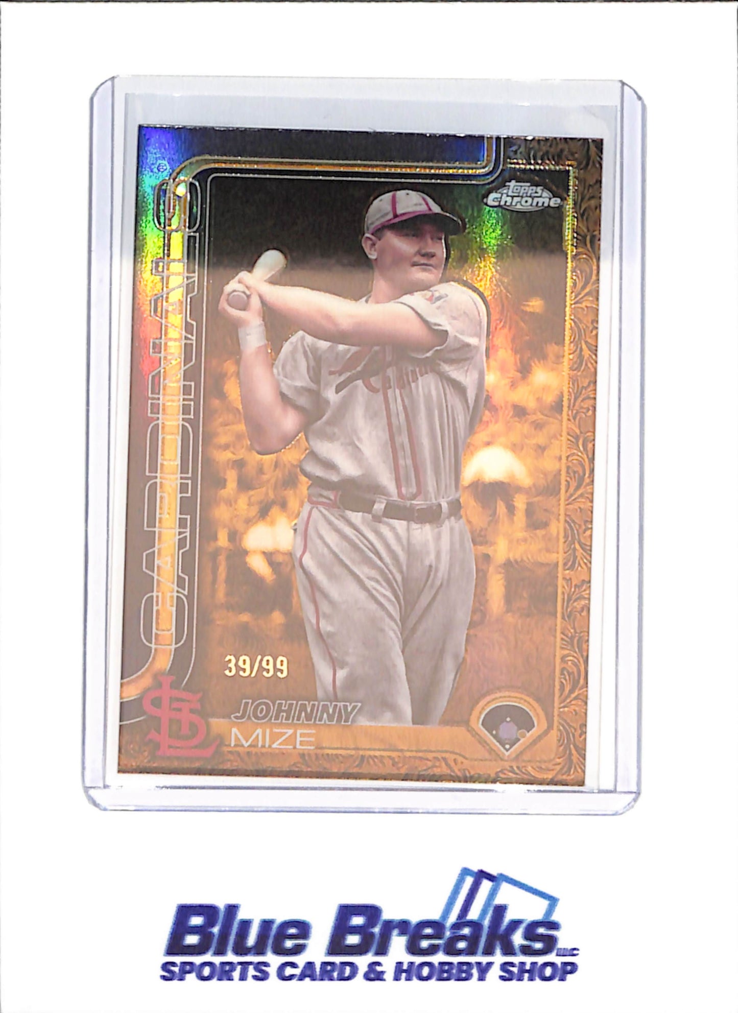 2025 Topps Chrome Gilded - Johnny Mize - Gold Refractor - 39/99 - St Louis Cardinals - Baseball - #182