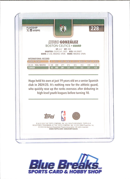 2025 Topps - Hugo Gonzalez - Team Color Logo Border - RC - Boston Celtics - Basketball - #228