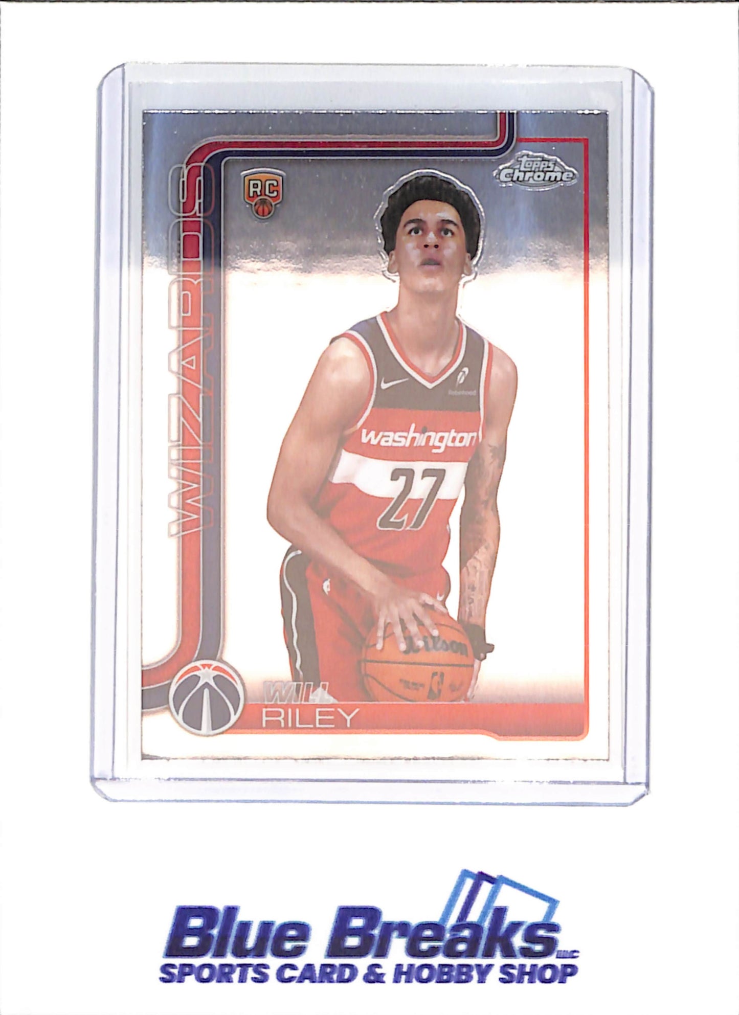 2025 Topps Chrome - Will Riley - RC - Image Variation - Washington Wizards - #271