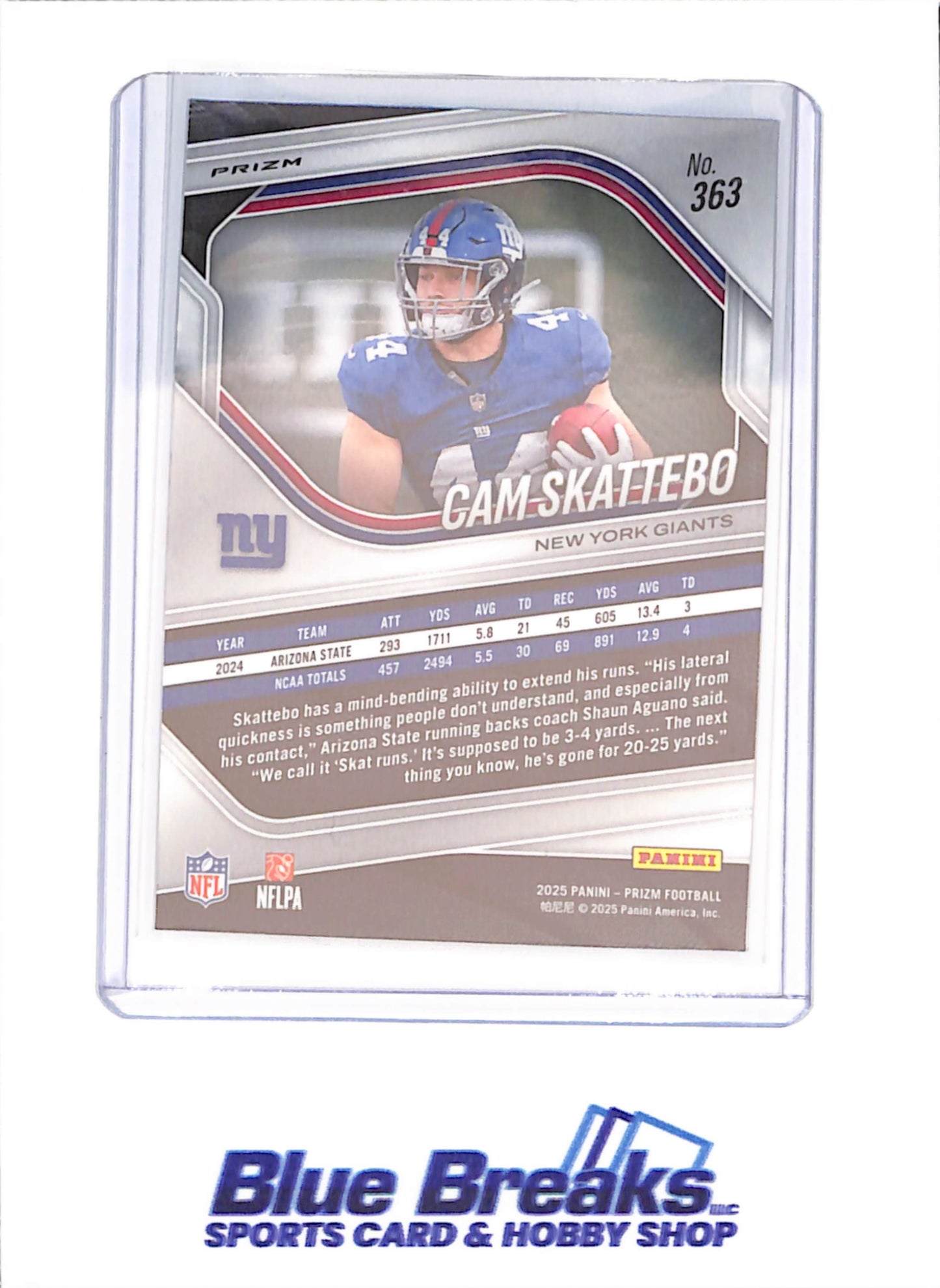 2025 Panini Prizm - Cam Skattebo - RC - Checkerboard - New York Giants - Football - #363
