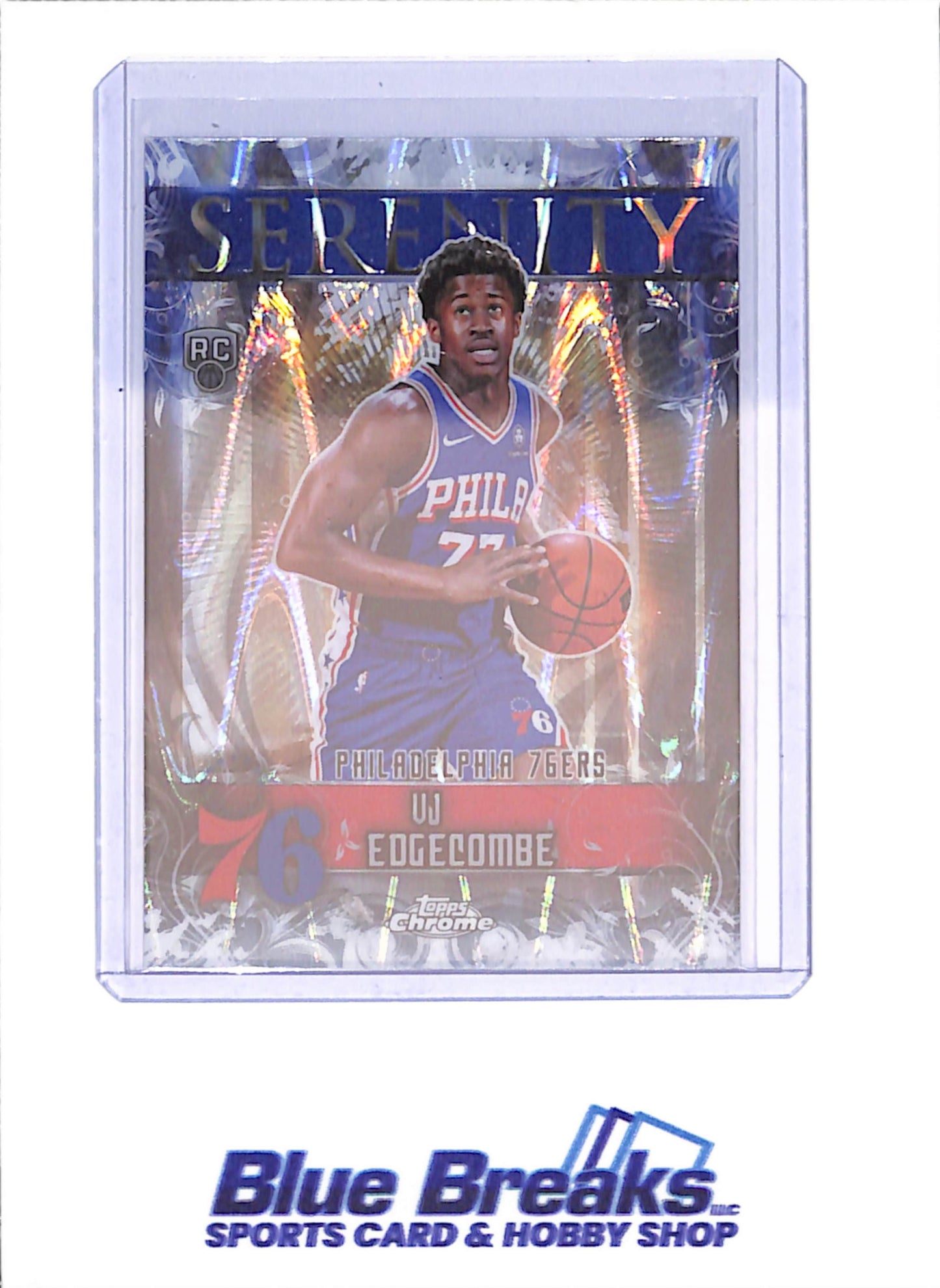 2025 Topps Chrome - VJ Edgecombe - Serenity - Raywave Refractor - RC - Philadelphia 76ers - Basketball - #SY-13