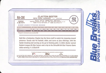 2024 Topps Chrome - Clayton Beeter - Autograph - New York Yankees - Baseball - RC - #RA-CBE