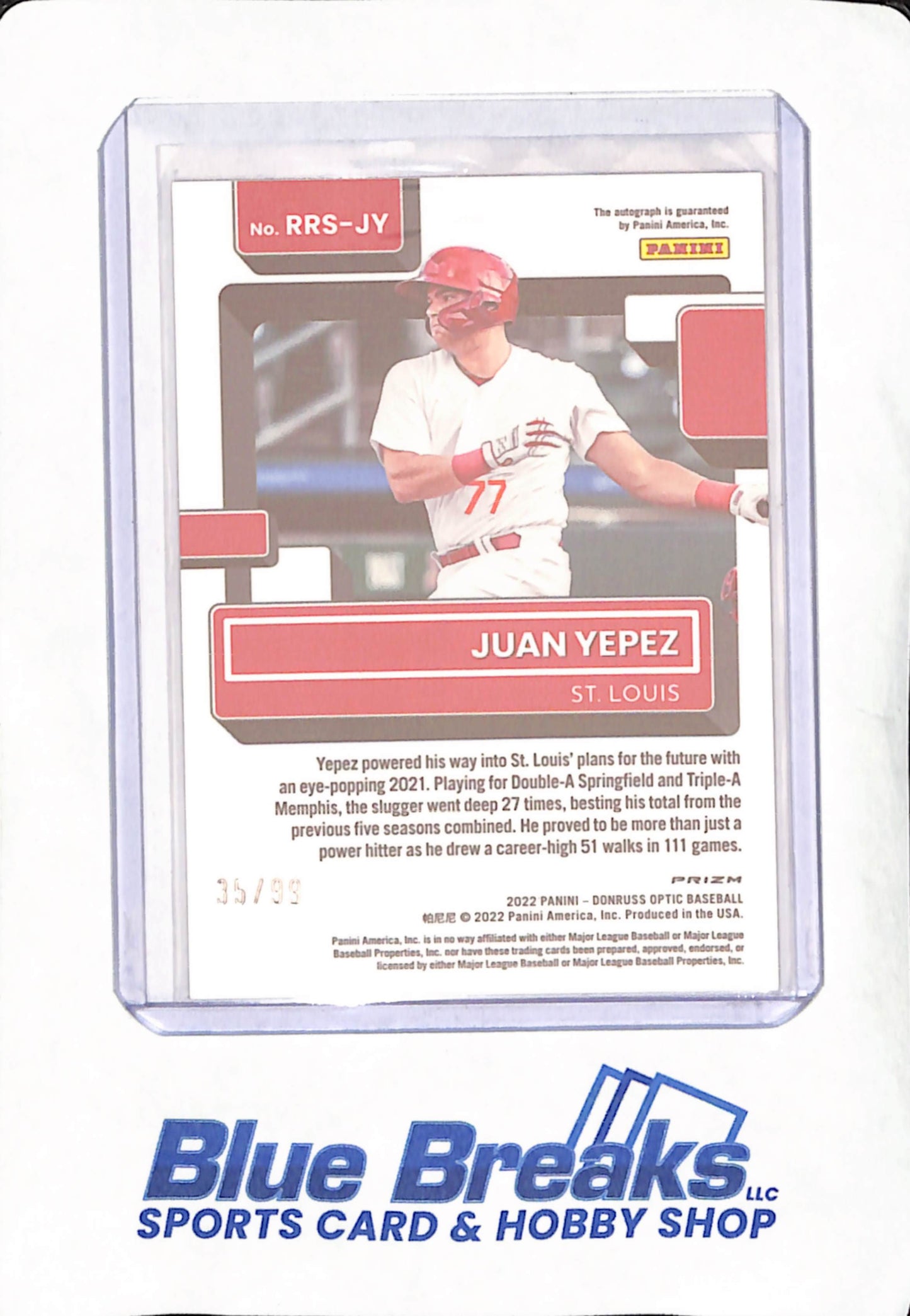 2022 Panini Donruss Optic - Juan Yepez - Autograph - St. Louis Cardinals - Baseball - Red Mojo - 35/99 - #RRS-JY