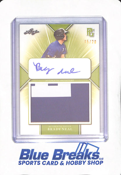 2021 Leaf Perfect Game - Brady Neal - Relic - Autograph - Baseball - 15/20 - #PA-BN1