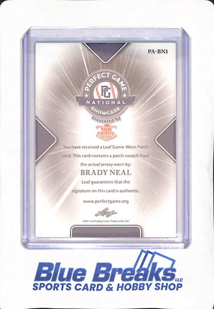 2021 Leaf Perfect Game - Brady Neal - Relic - Autograph - Baseball - 15/20 - #PA-BN1