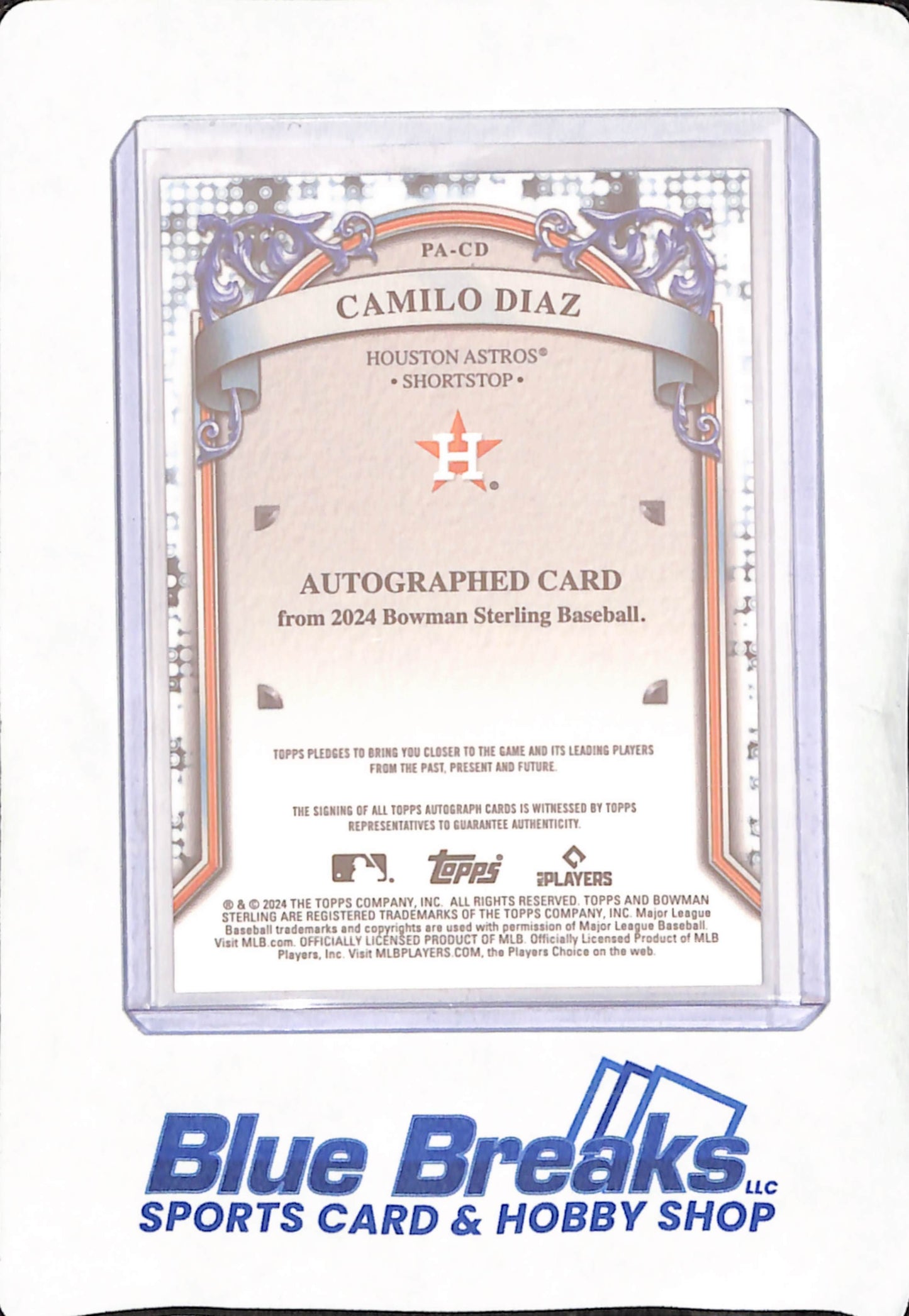 2024 Bowman Sterling - Camilo Diaz - Autograph - Houston Astros - Baseball - #PA-CD