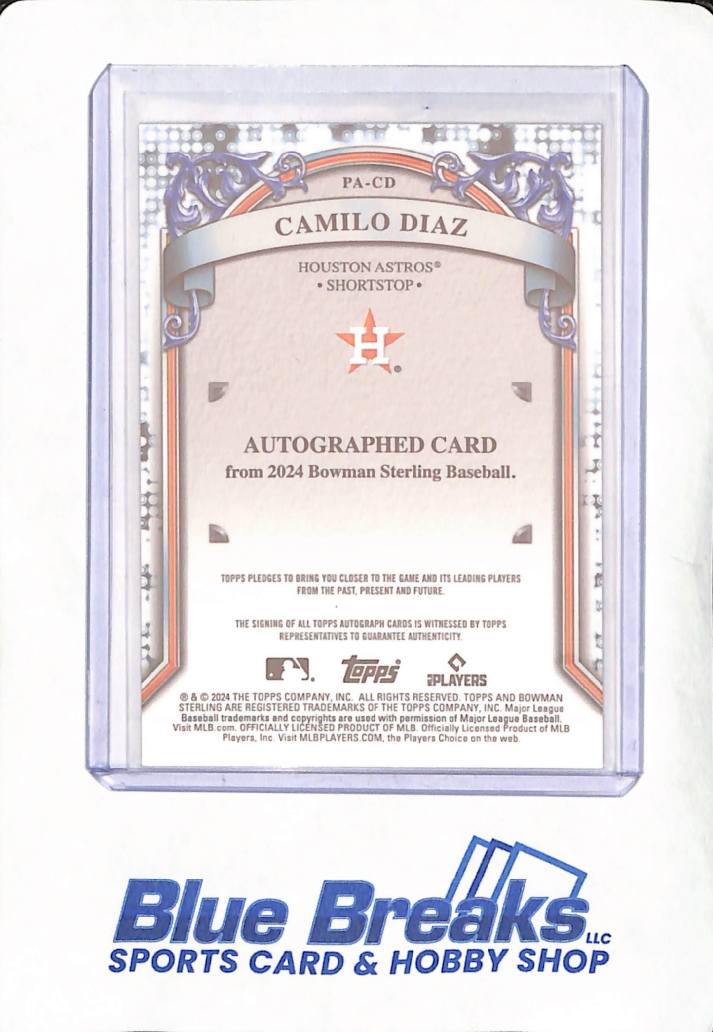 2024 Bowman Sterling - Camilo Diaz - Autograph - Houston Astros - Baseball - #PA-CD