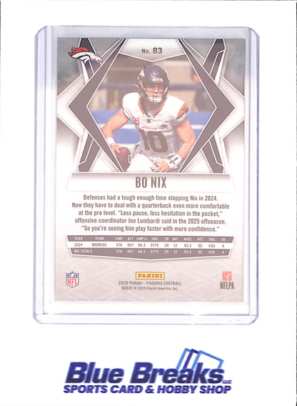 2025 Panini Phoenix - Bo Nix - 35/350 - Fire Burst - Denver Broncos - Football - #83