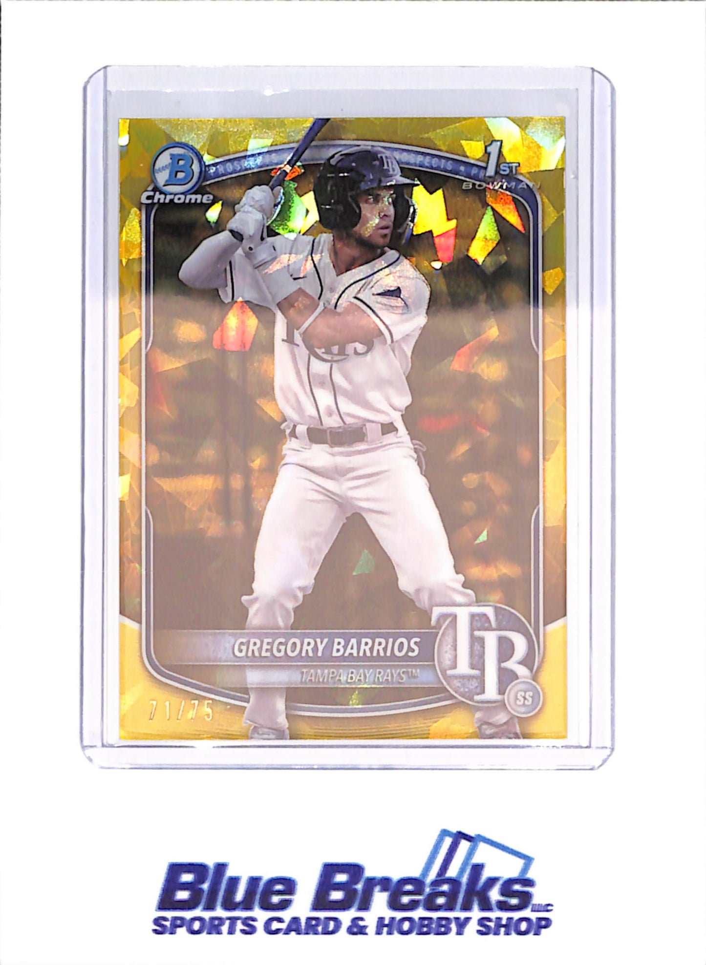 2025 Bowman Chrome Sapphire - Gregory Barrios - Yellow - 71/75 - 1st Bowman - Tampa Bay Rays - Baseball - #BCP-7