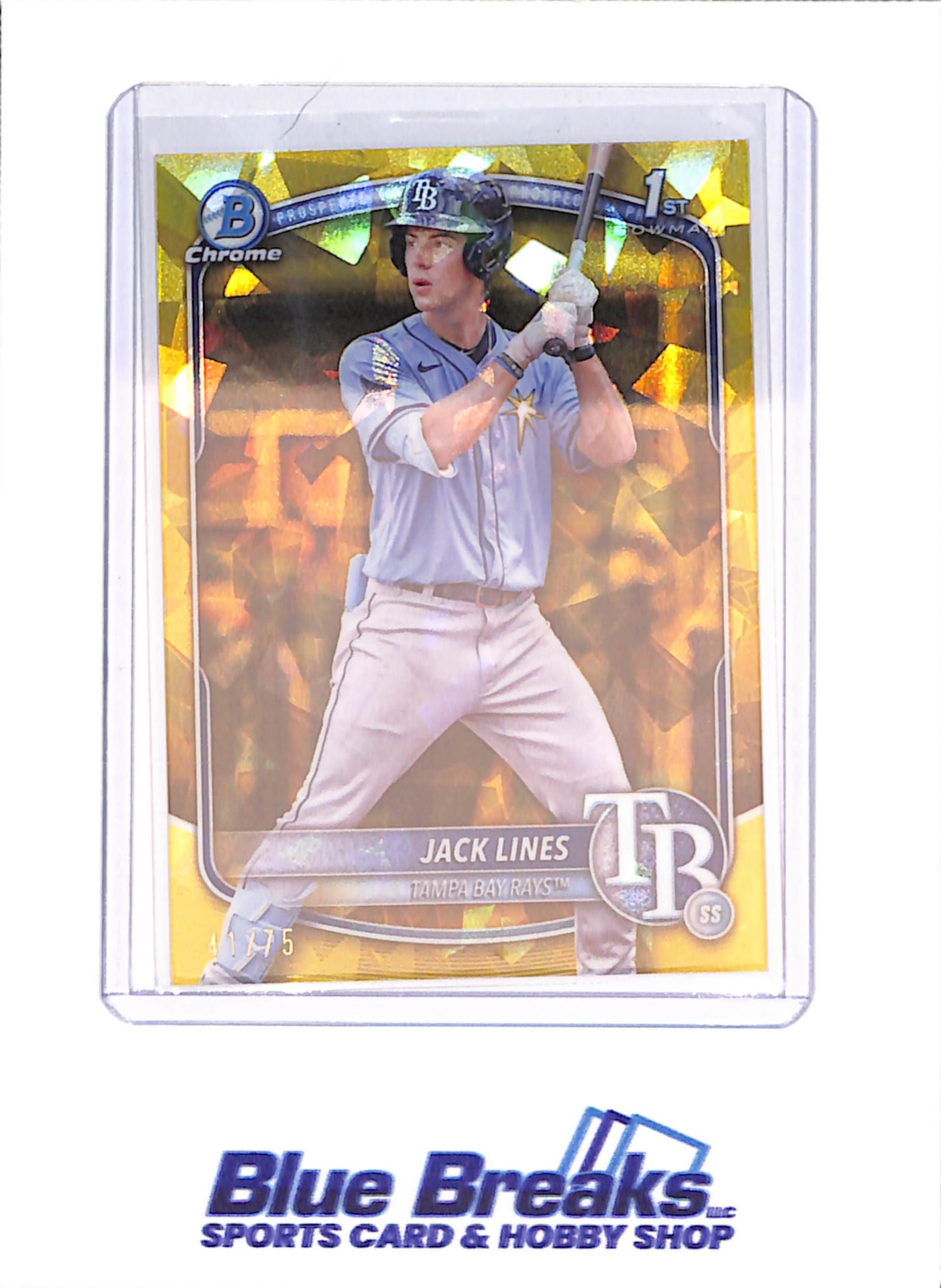 2025 Bowman Chrome Sapphire - Jack Lines - yellow - 41/75 - 1st Bowman - Tampa Bay Rays - Baseball - #BCP-64