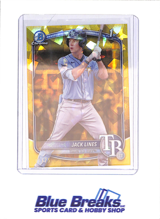 2025 Bowman Chrom Sapphire - Jack Lines - yellow - 41/75 - 1st Bowman - Tampa Bay Rays - Baseball - #BCP-64 -Drop