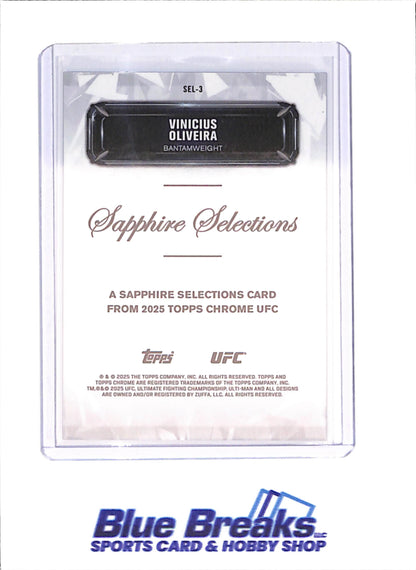 2025 Topps Chrome Sapphire - Vinicius Oliveira - RC - Sapphire Selections - UFC - #SEL-3