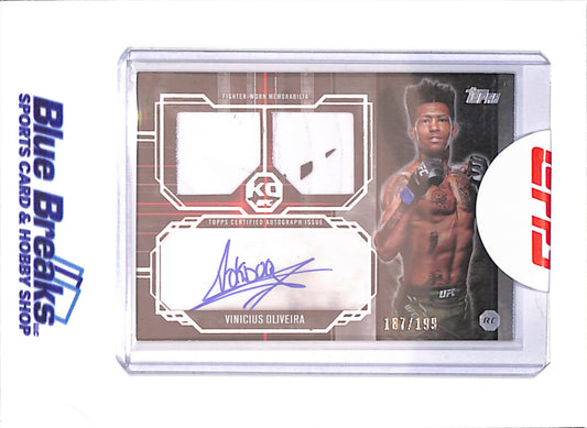 2025 Topp Tier One - Vinicius Oliveira - Dual Relic Autograph - 187/199 - UFC - #TRA-YO