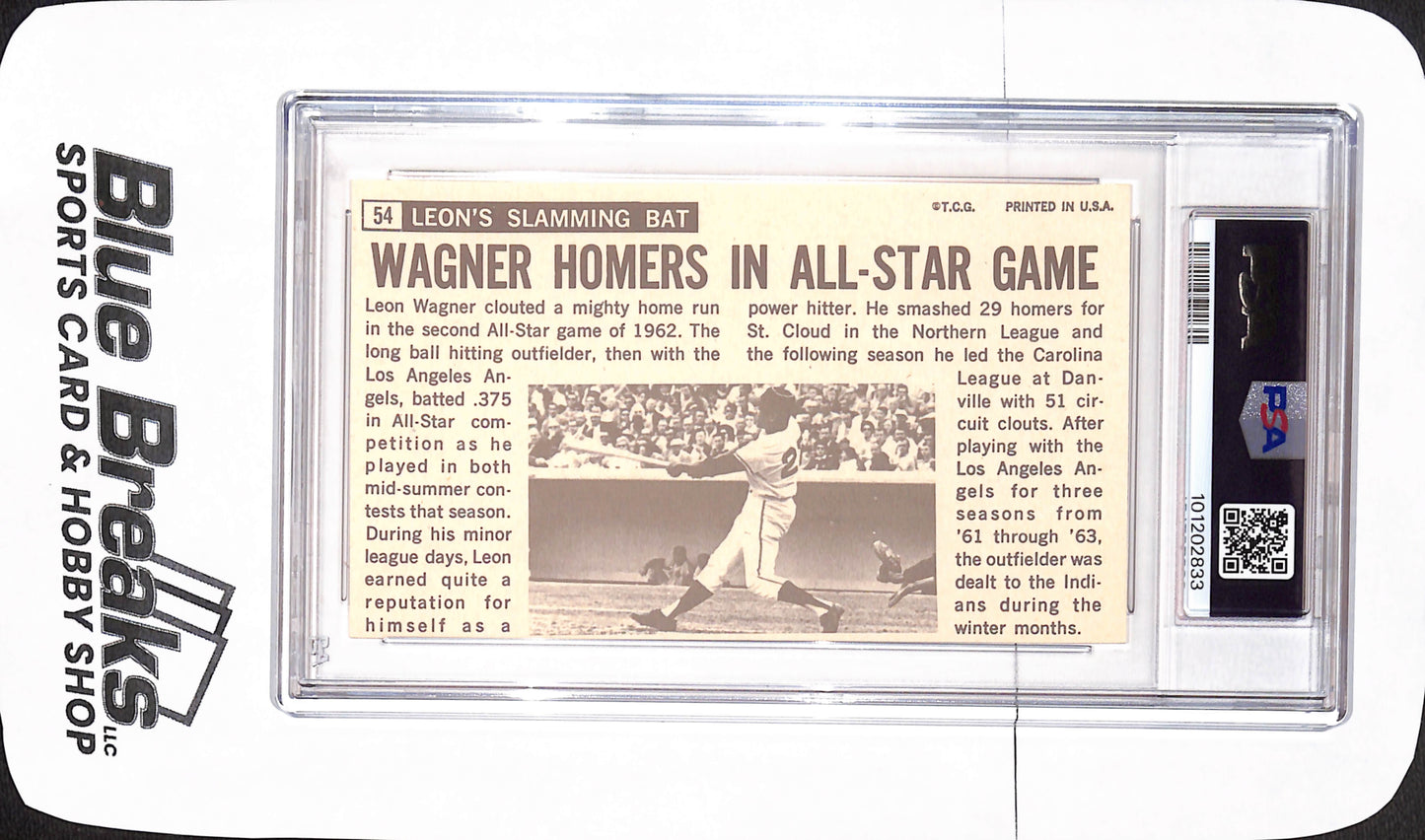 1964 Topps Giants - Leon Wagner - Cleveland Indians - Baseball - PSA 7 - #54