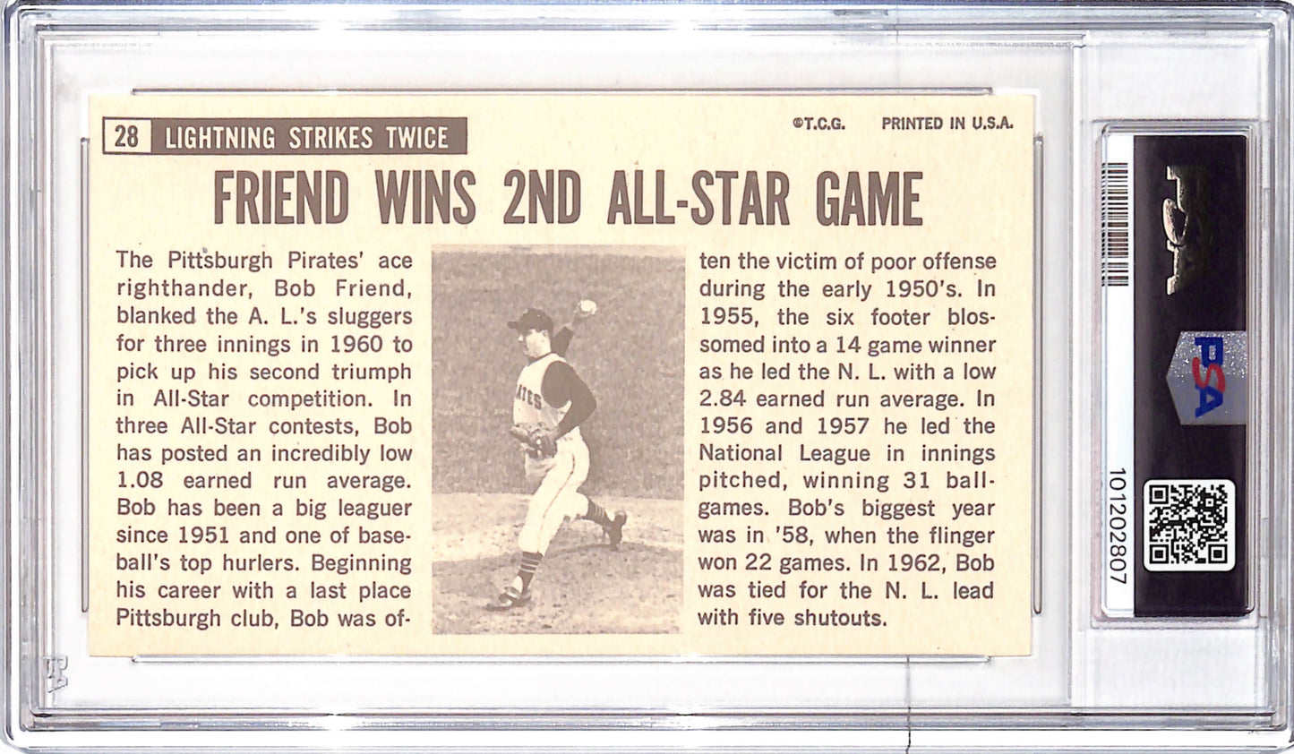 1964 Topps Giants - Bob Friend - Pittsburgh Pirates - Baseball - PSA 6 - #28