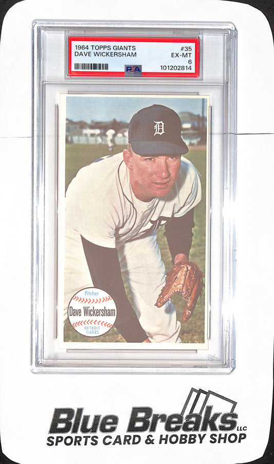 1964 Topps Giants - Dave Wickersham - Detroit Tigers Baseball - PSA 6 - #35