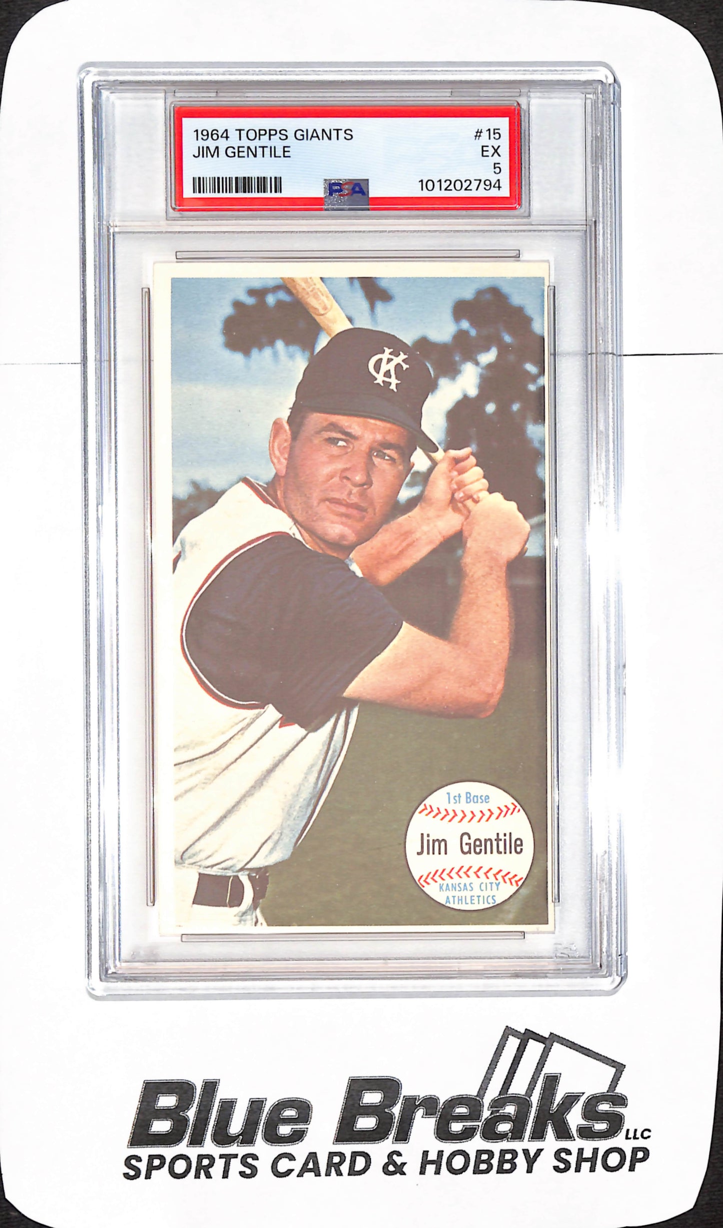 1964 Topps Giants - Jim Gentile - Kansas City Athletics - Baseball - PSA 5 - #15