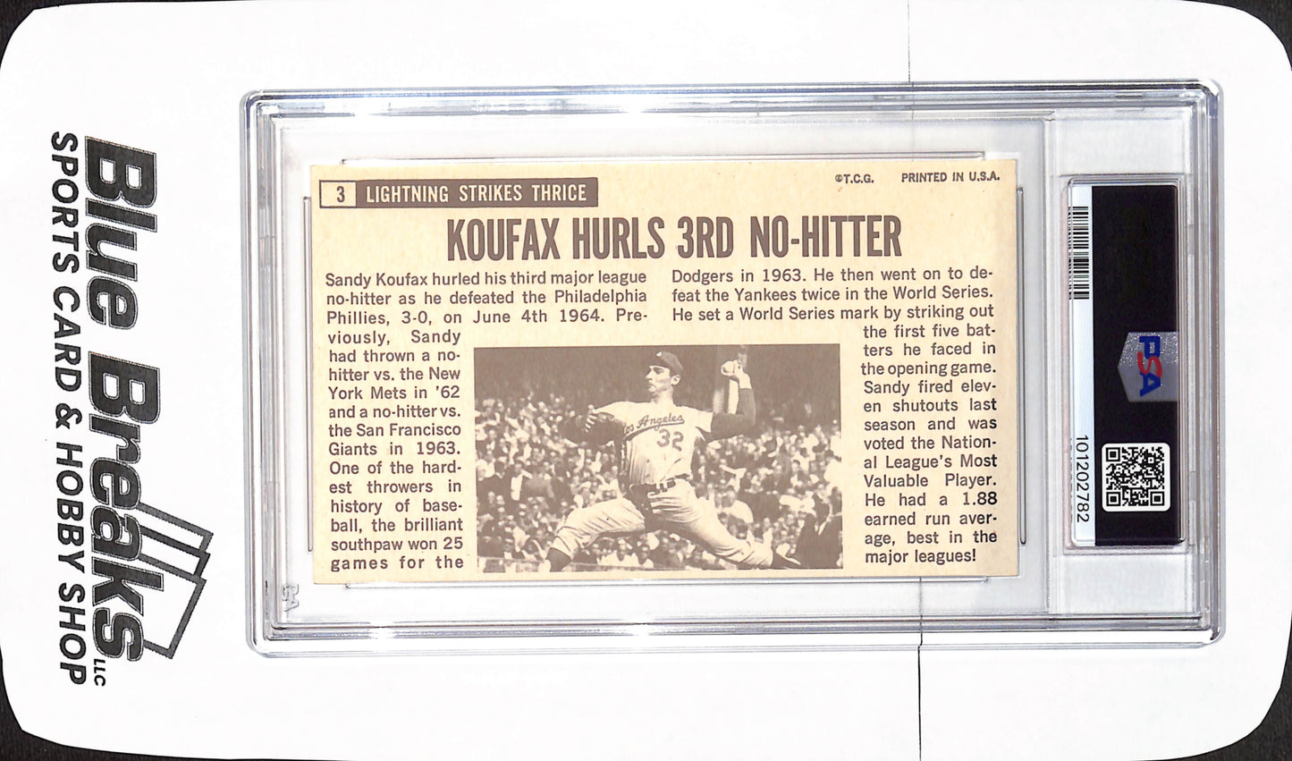 1964 Topps Giants - Sandy Koufax - Los Angeles Dodgers - Baseball - PSA 6 - #3