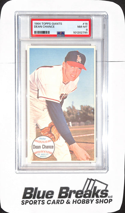 1964 Topps Giants - Dean Chance - Los Angeles Angels - Baseball - PSA 8 - #16