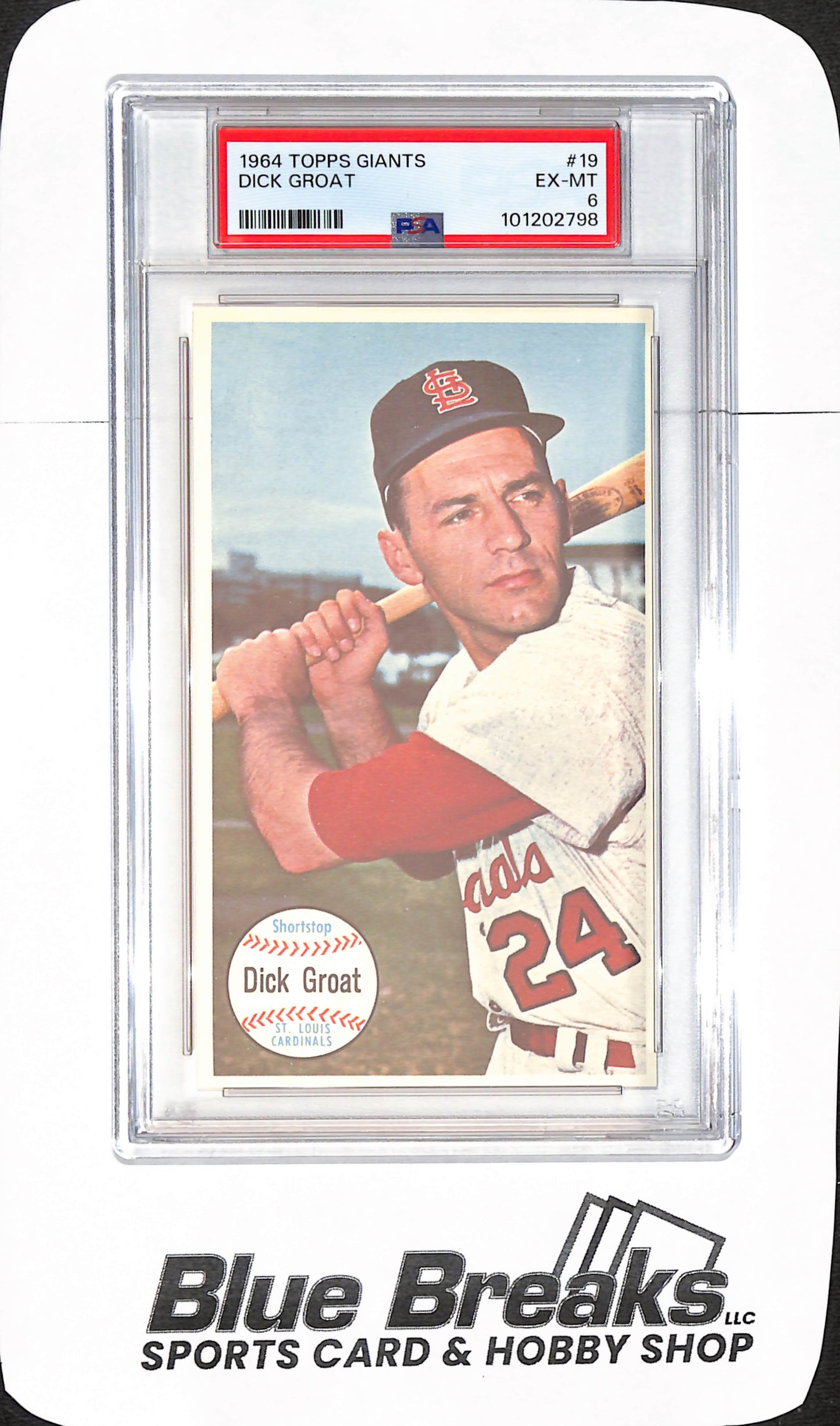 1964 Topps Giants - Dick Groat  - St. Louis Cardinals - Baseball - PSA 6 - #19