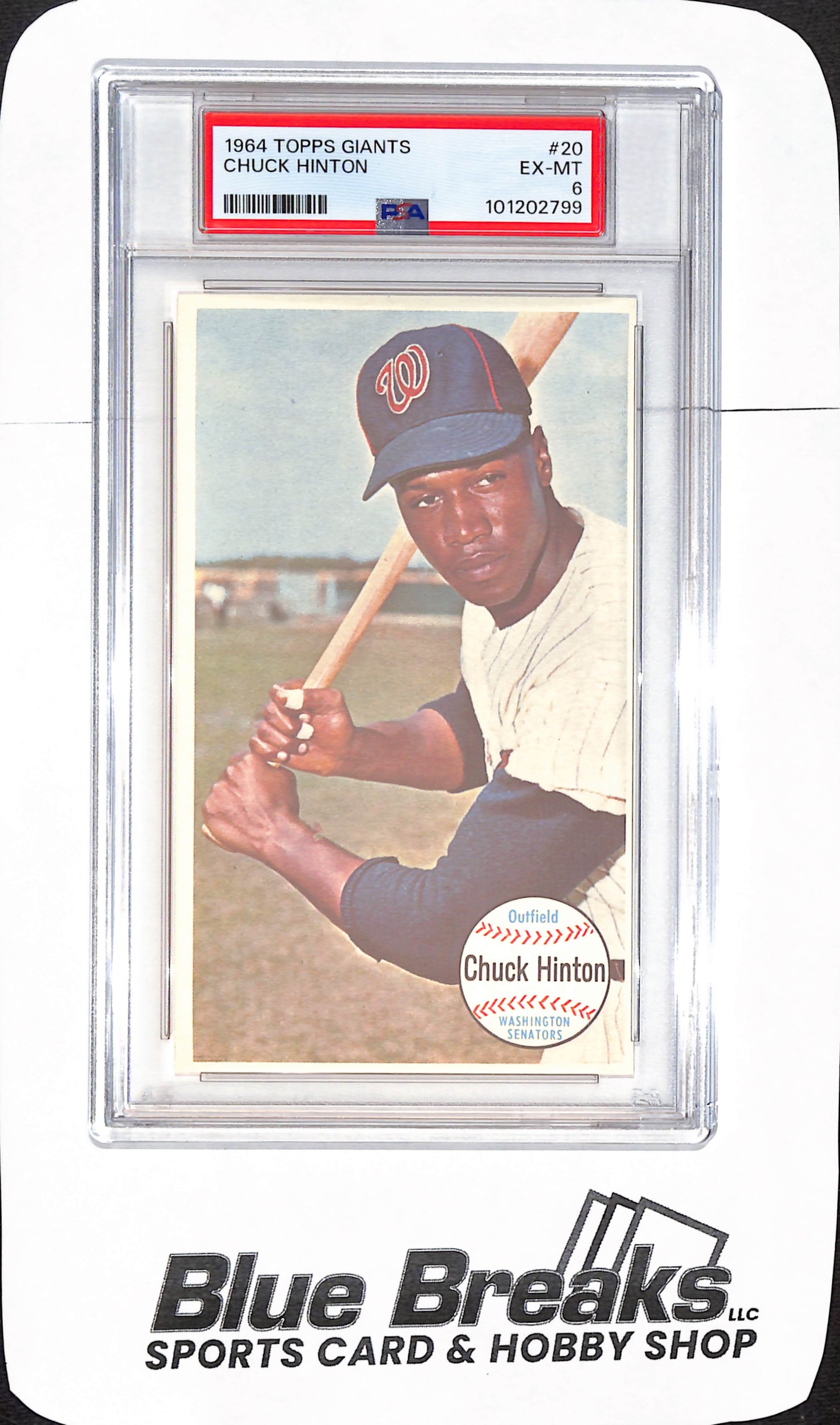 1964 Topps Giants - Chuck Hinton - Washington Senators - Baseball - PSA 6 - #20