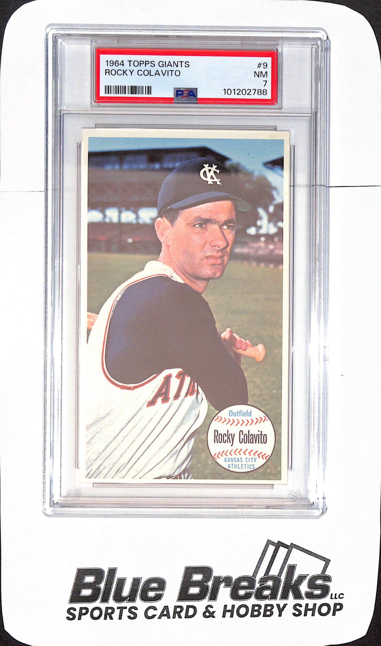 1964 Topps Giants - Rocky Colavito - Kansas City Athletics - Baseball - PSA 7 - #9