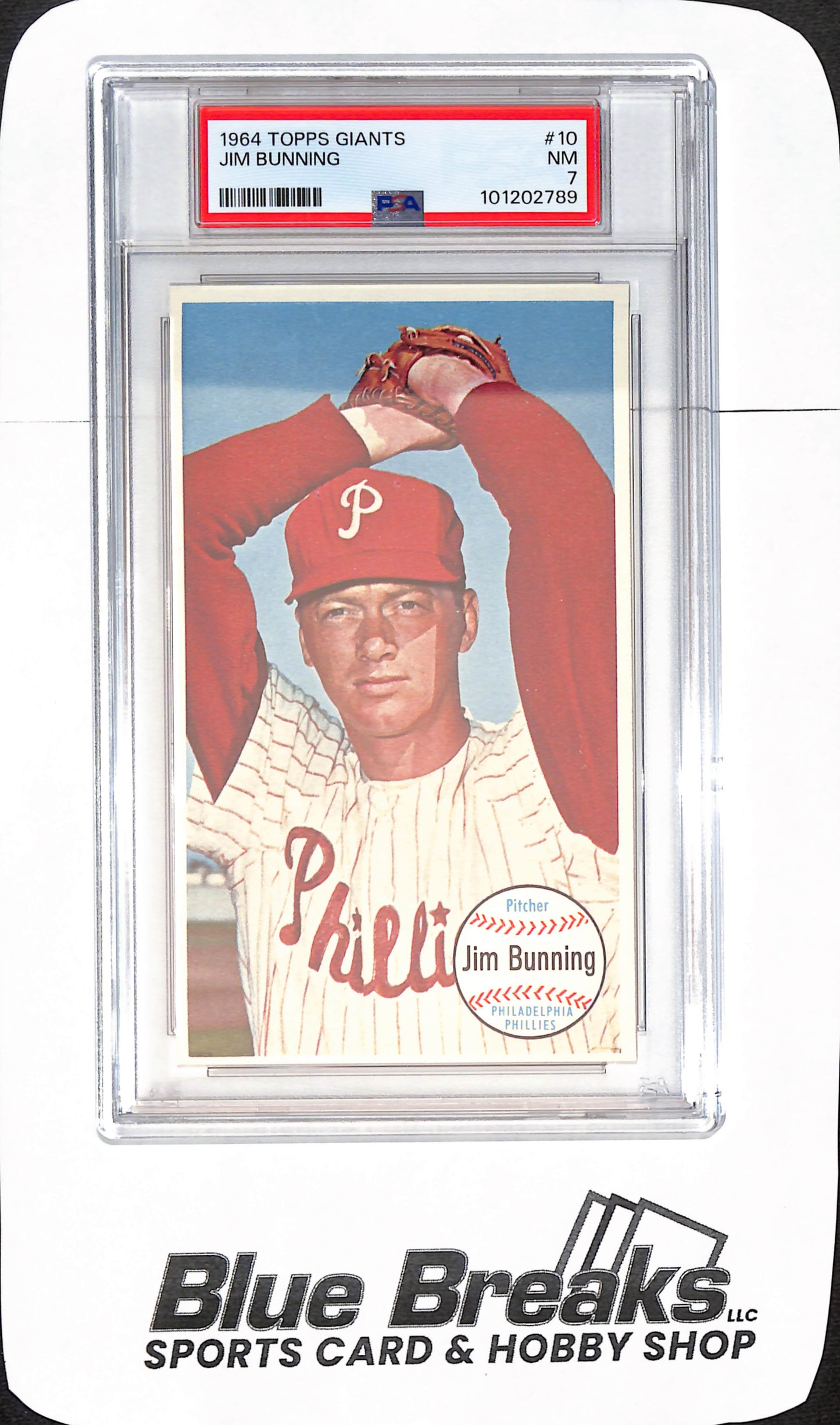 1964 Topps Giants - Jim Bunning - Philadelphia Phillies - Baseball - PSA 7 - #10