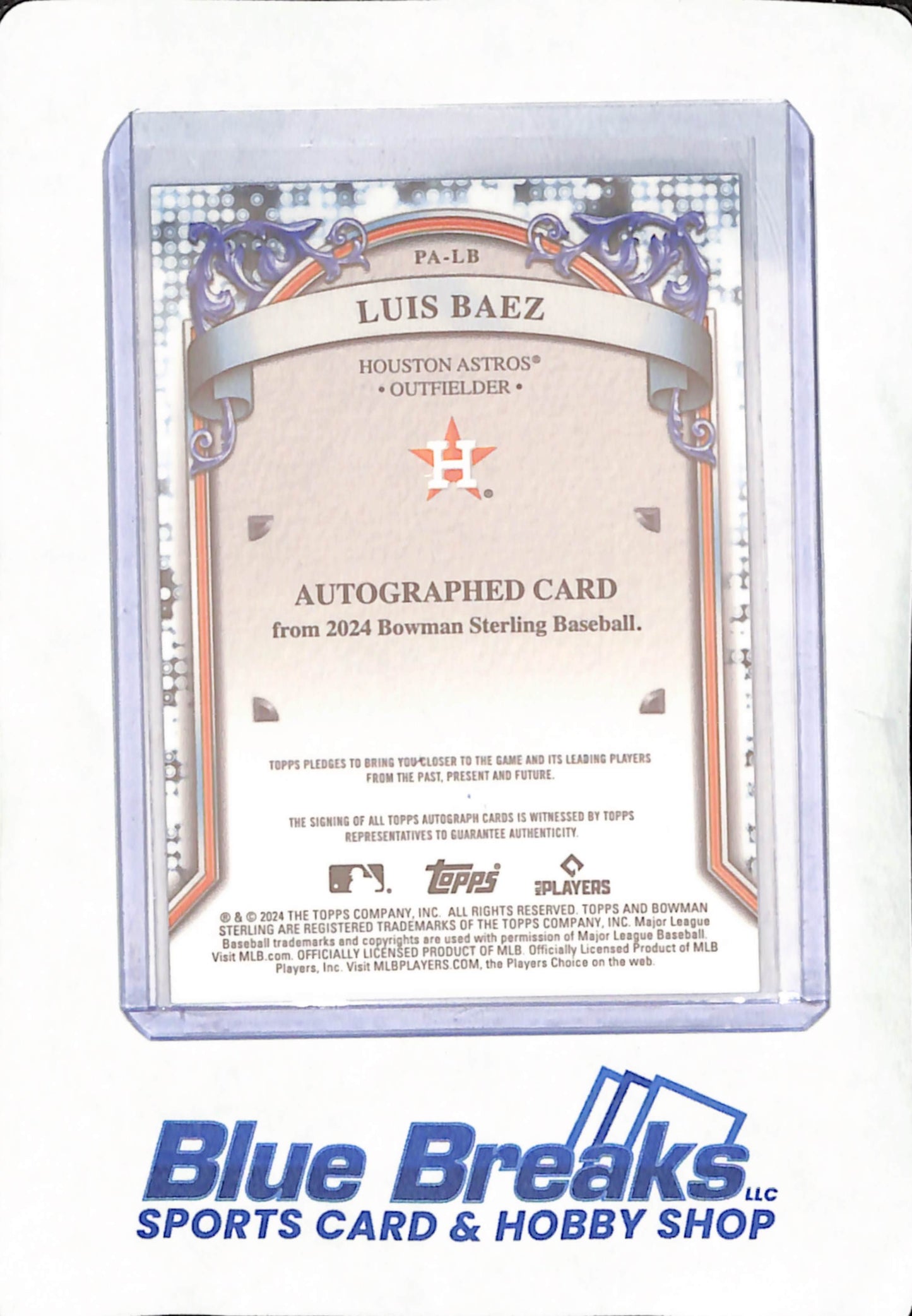 2024 Bowman Sterling - Luis Baez - Autograph - Houston Astros - Baseball - 001/100 - #PA-LB