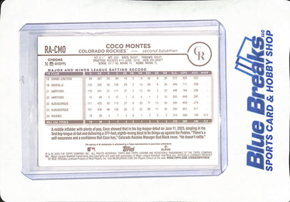 2024 Topps Chrome - Coco Montes - Autograph - Colorado Rockies - RC - Baseball - #RA-CMO