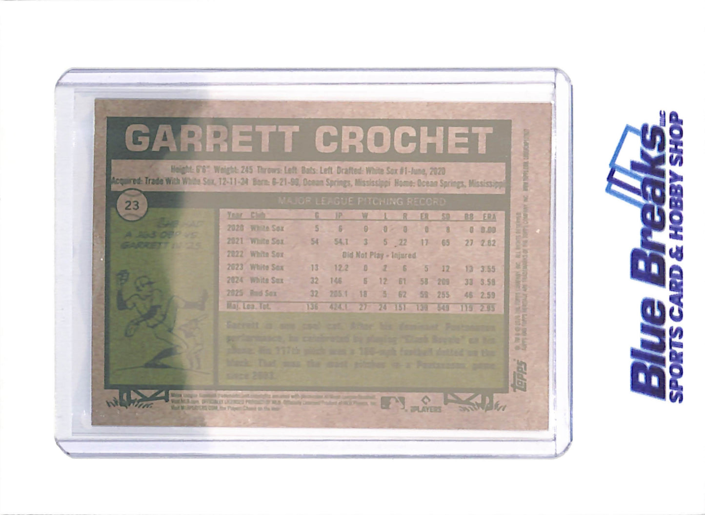 2026 Topps Heritage - Garrett Crochet - Gold Refractor - 36/50 - Boston Red Sox - Baseball - #23