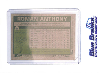 2026 Topps Heritage - Roman Anthony - Silver Sparkle - RC - Boston Red Sox - Baseball - #86