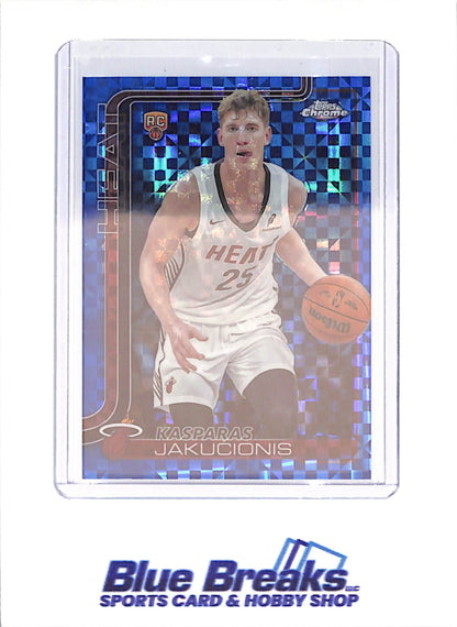 2025 Topps Chrome - Kasparas Jakucionis - Blue Xfractor - RC - Miami Heat - Basketball - #270