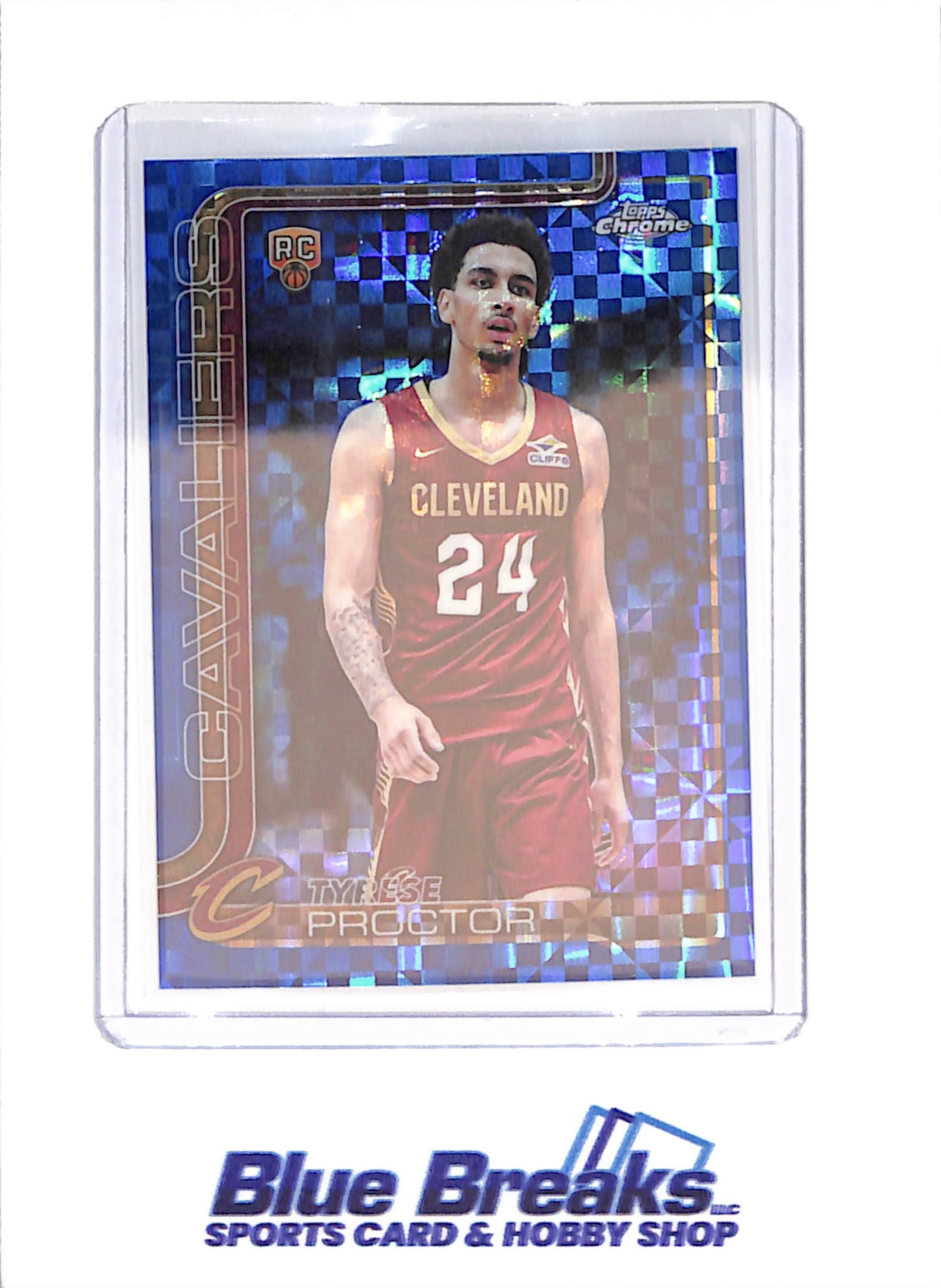 2025 Topps Chrome - Tyrese Proctor - Blue Xfractor - RC - Cleveland Cavaliers - Basketball - #300