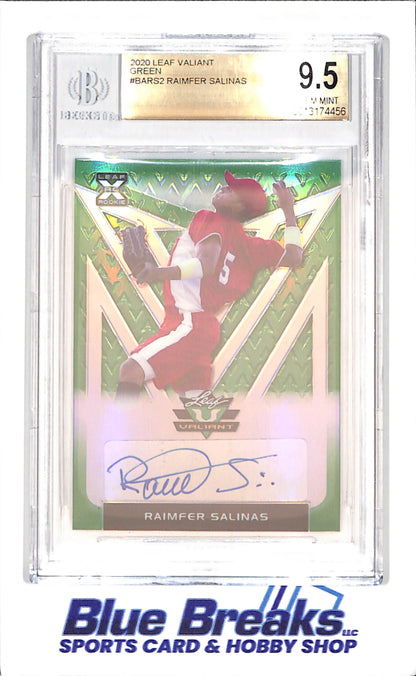 2020 Leaf Valiant - Raimfer Salinas - Green - Autograph - RC - 51/99 - BGS 9.5 - Beckett 10 Auto - Baseball - #BA-RS2