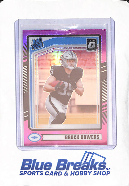 2024 Panini Donruss Optic - Brock Bowers - Pink - Rated Rookie - Las Vegas Raiders - Football - #394