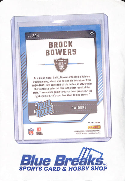2024 Panini Donruss Optic - Brock Bowers - Pink - Rated Rookie - Las Vegas Raiders - Football - #394