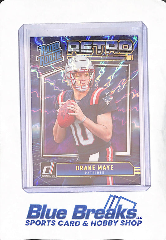2024 Panini Donruss - Drake Maye - Rated Rookie Retro Blue - New England Patriots - Football - #16